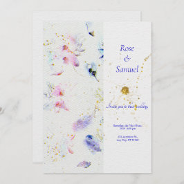 Invitación a la boda de Purpurina de papel texturi