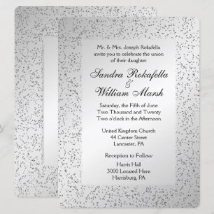 Invitación a la boda de Purpurina plateado