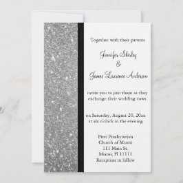 Invitación a la boda de Purpurina plateado