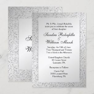 Invitación a la boda de Purpurina plateado