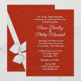 Invitación a la boda de Purpurina rojo y matrimoni
