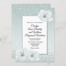 Invitación a la boda de Purpurina verde de la ment