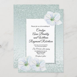 Invitación a la boda de Purpurina verde de la ment