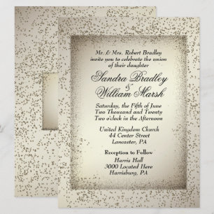 Invitación a la boda de Purpurinas antiguos