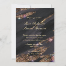 Invitación a la boda de Purpurinas negros