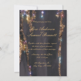 Invitación a la boda de Purpurinas negros