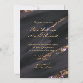 Invitación a la boda de Purpurinas negros