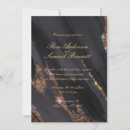Invitación a la boda de Purpurinas negros