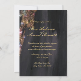 Invitación a la boda de Purpurinas negros