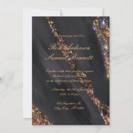 Invitación a la boda de Purpurinas negros