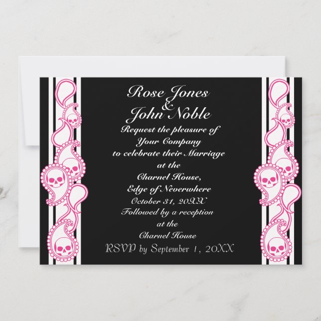 Invitación a la boda de Pyre (Magenta) (Anverso)