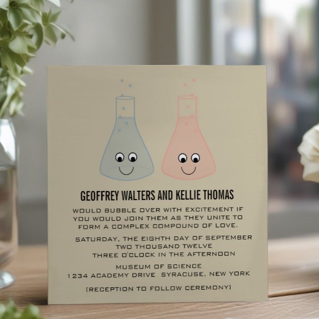 Invitación a la boda de química (Cute Chemistry Wedding Invite)