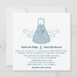 Invitación a la boda de química dulce azul