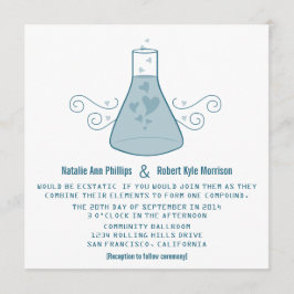 Invitación a la boda de química dulce azul