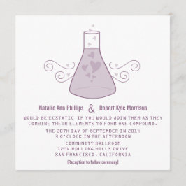 Invitación a la boda de química dulce morado