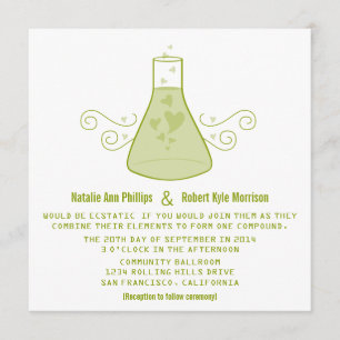 Invitación a la Boda de Química Dulce Verde