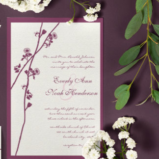 Invitación a la boda de ramas de flores silvestres