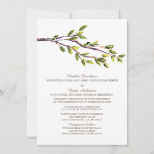 Invitación a la boda de ramas pinchadas