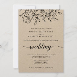 Invitación a la boda de ramas rusticas