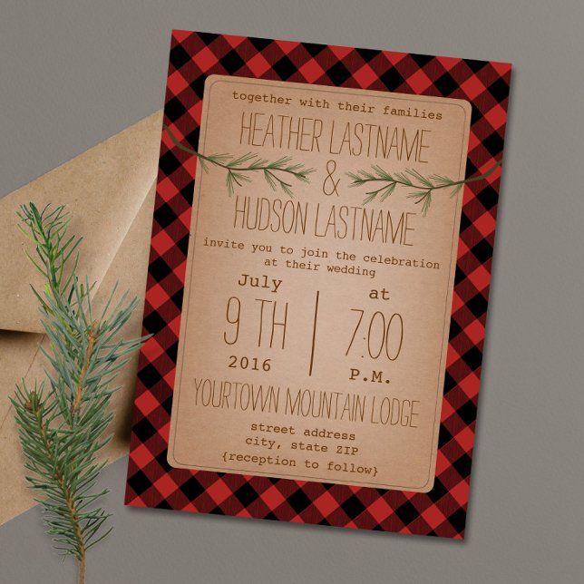 Invitación a la boda de ramas verdes (Subido por el creador)