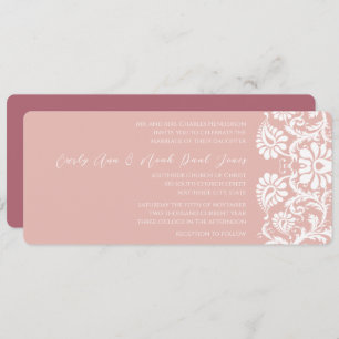 Invitación a la boda de Raspberry Damask Swirls