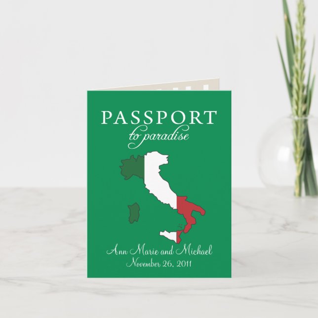 Invitación a la boda de Ravello Italia Passport (Anverso)