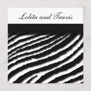 Invitación a la boda de rayas de cebra