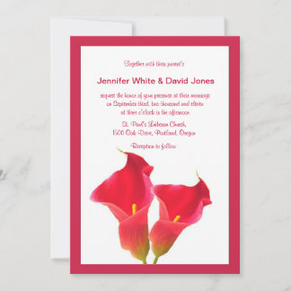 Invitación a la boda de Red Calla Lily