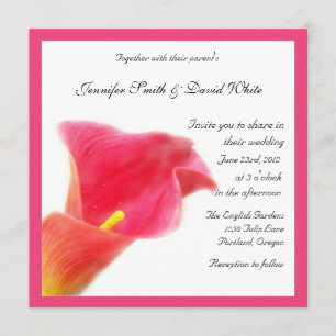 Invitación a la boda de Red Calla Lily