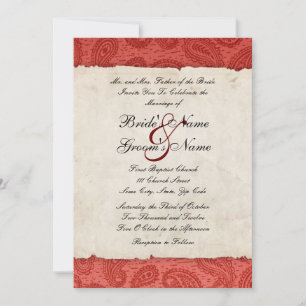 Invitación a la boda de Red Paisley