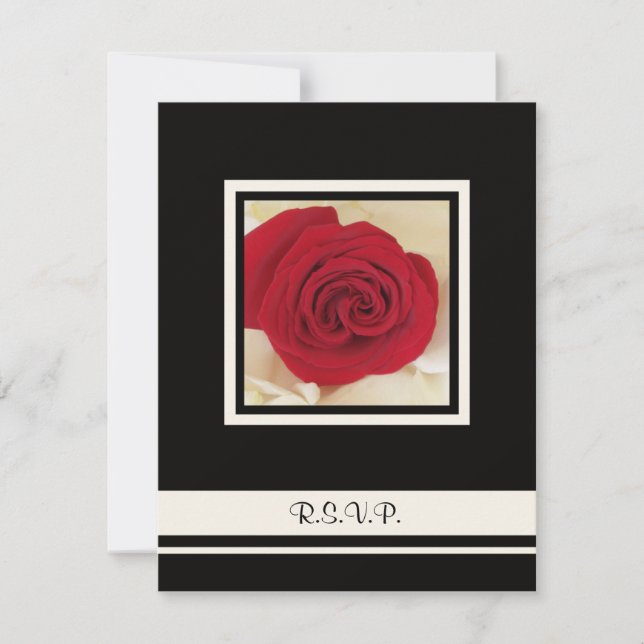 Invitación a la boda de Red Rose RSVP (Anverso)