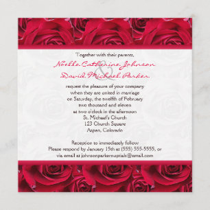 Invitación a la boda de Red Roses Galore