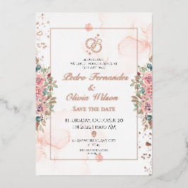 Invitación a la boda de Relieve metalizado de oro 