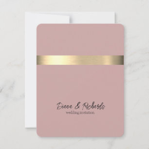 Invitación a la boda de Relieve metalizado dorado