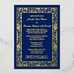 Invitación a la boda de Relieve metalizado dorado 