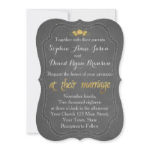 Invitación a la boda de Relieve metalizado dorado 