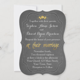 Invitación a la boda de Relieve metalizado dorado 