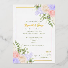 Invitación a la boda de Relieve metalizado en el j