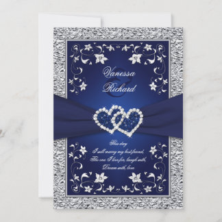 Invitación a la boda de Relieve metalizado FAUX de