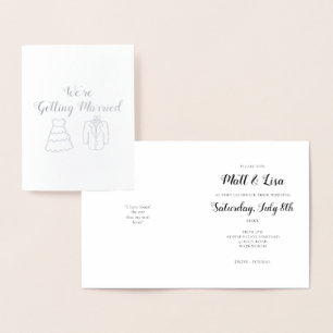 Invitación a la boda de Relieve metalizado lindo