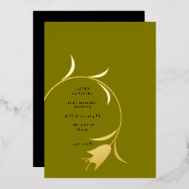 Invitación a la boda de Relieve metalizado Oleícol