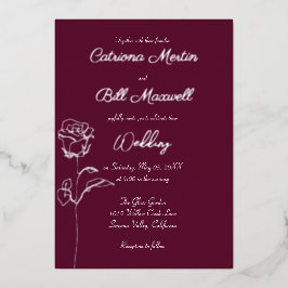 Invitación a la boda de Relieve metalizado platead