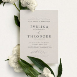 Invitación a la boda de retrato formal Parker