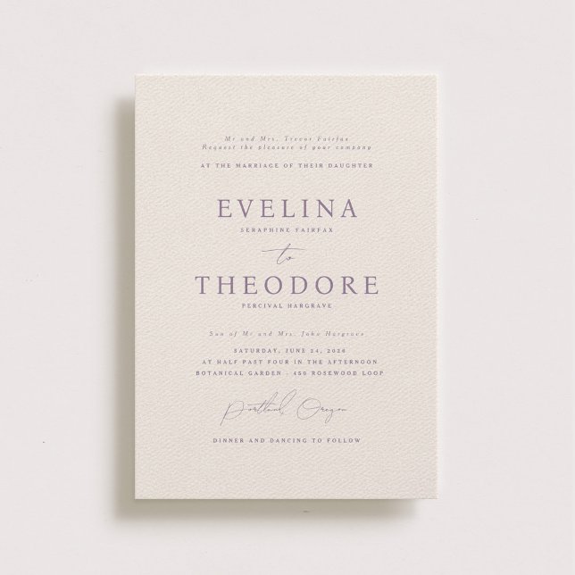 Invitación a la boda de retrato formal Parker (Subido por el creador)