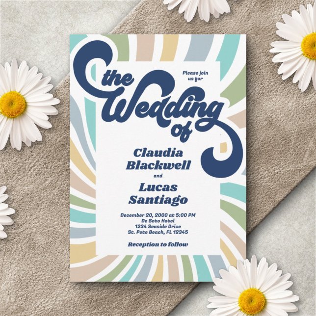 Invitación a la boda de Retro Groovy 70 (Subido por el creador)