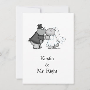 Invitación a la boda de Rhino e Hippo