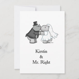 Invitación a la boda de Rhino y Hippo