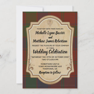 Invitación a la boda de Robertson Tartan