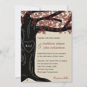 Invitación a la boda de roble