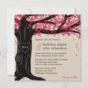 Invitación a la boda de roble